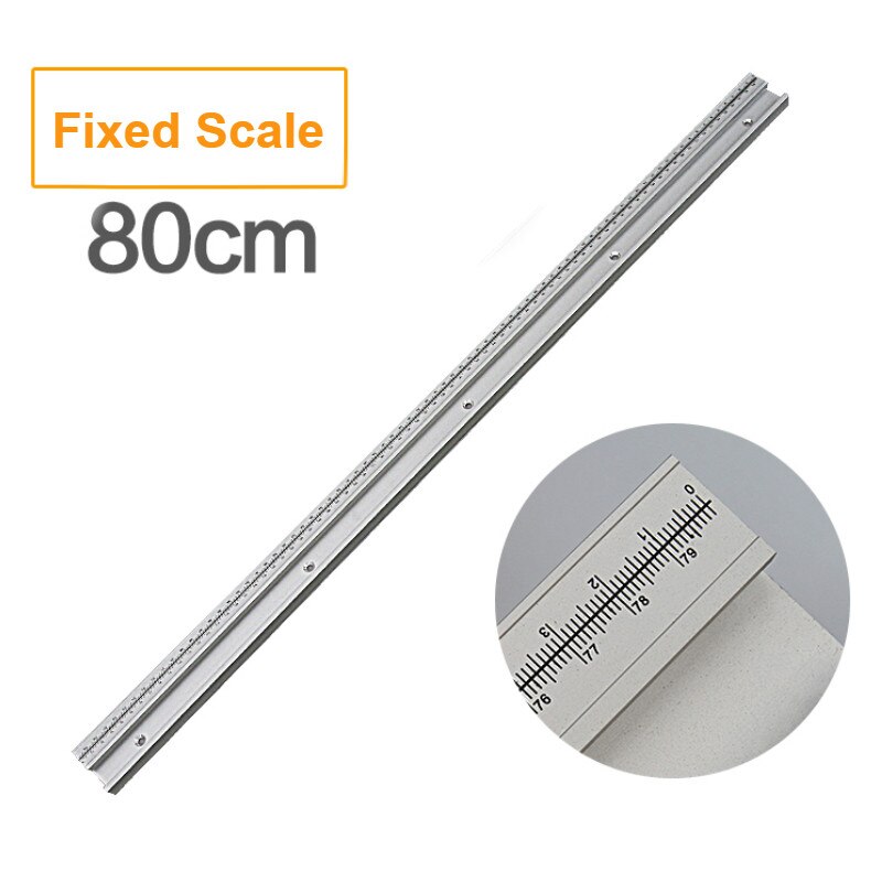 T-track 300-800mm with Wood Screws Aluminum Alloy Double Cut Profile Universal with Predrilled Mounting Holes -Woodworking Tools: Fixed 800mm