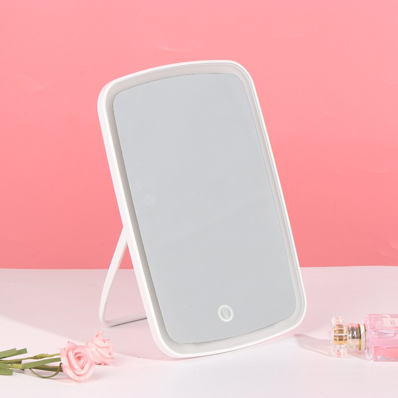 Portable Makeup Mirror LED Natural Light USB Refill Angle Adjustable Touch Control Brightness Dimmable Lights Women: WT