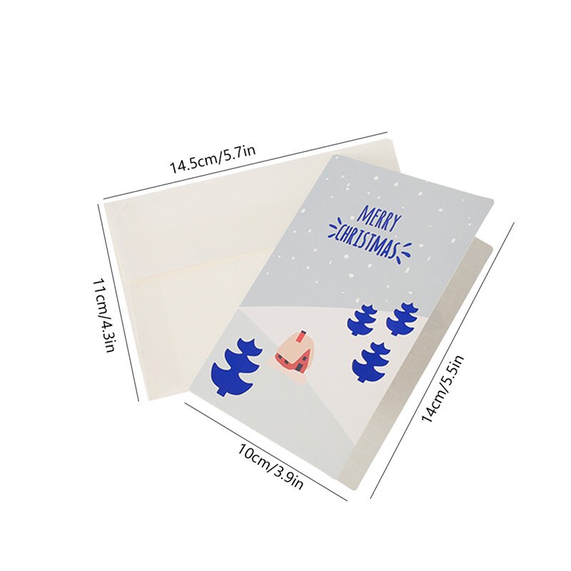 9pcs/set Rectangle Christmas Greeting Card Santa Claus Greeting Small Message Card Writable Card Decoration Thank You Card