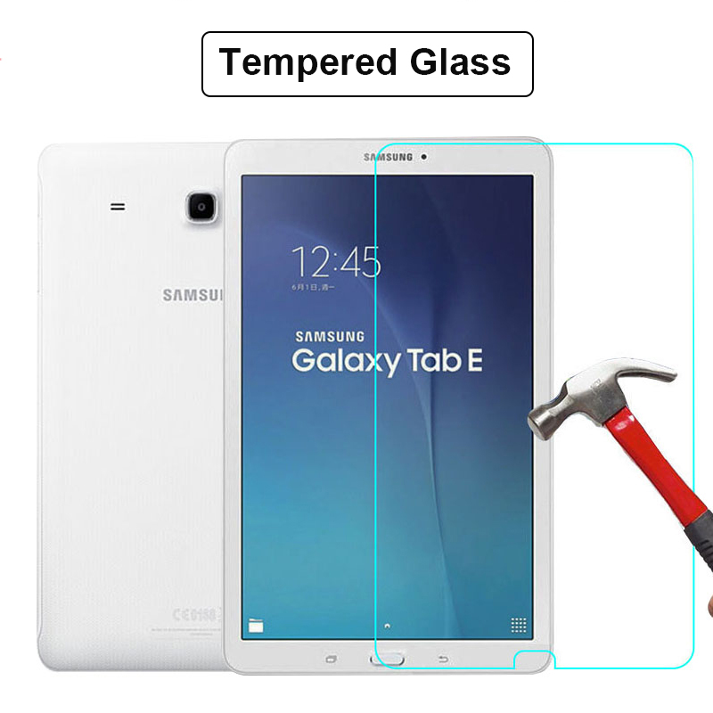 Case for Samsung Galaxy Tab E 9.6 T560 T561 SM-T560 SM-T561 Tablet Funda Slim Stand PU Leather Cover for Samsung Tab E 9.6 Case: Tempered glass