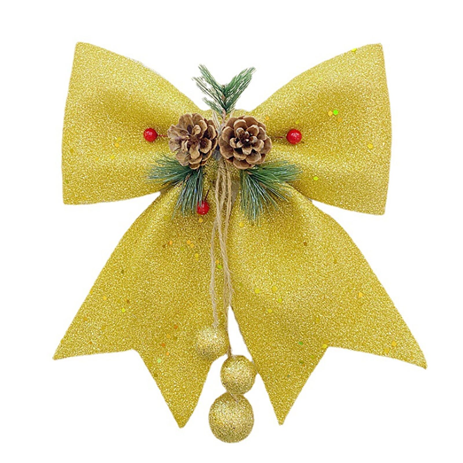 Albero di natale grande fiocco rosso nodo festa di capodanno decorazione di cerimonia nuziale decorazione 25*30cm ornamenti appesi scatola d'oro avvolgimento decorativo: Gold