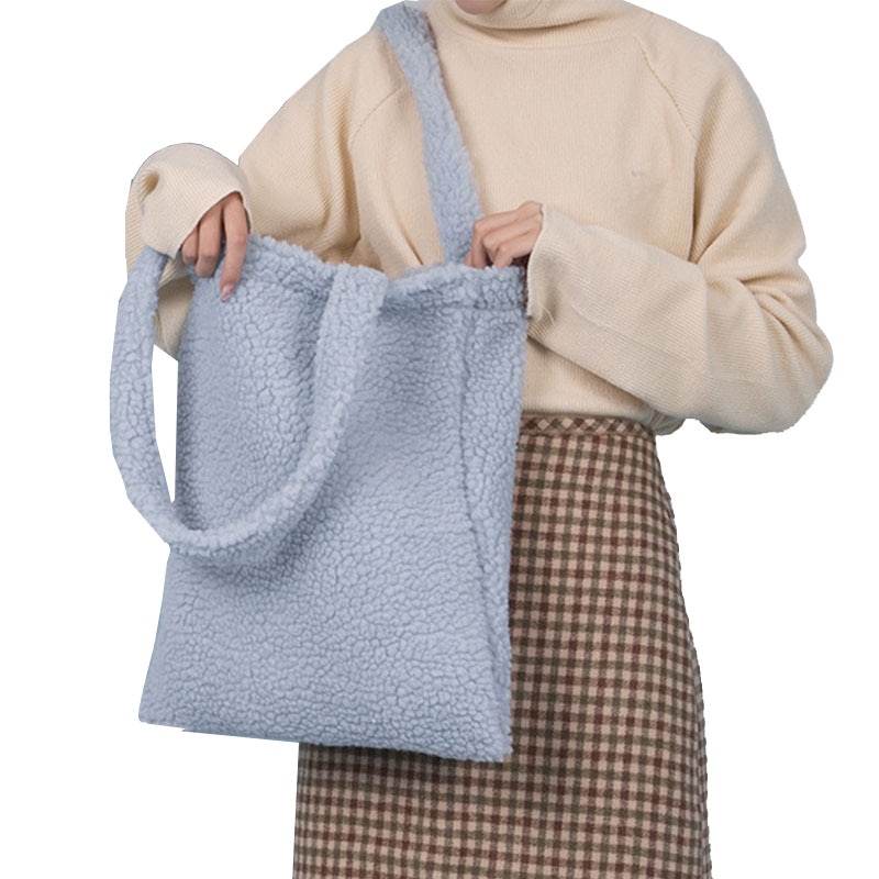 Plys kvinder skuldertasker stor kapacitet kvindelig studerende crossbody taske enkel shopping håndtaske afslappet dame messenger tasker