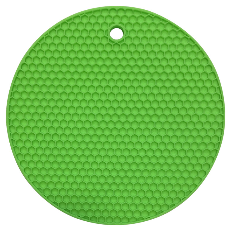 18 cm Ronde Siliconen Mat Coaster Food Grade Materiaal Placemat antislip Tafelmat Keuken Accessoires Gadgets Ronde Cup mat: Roze