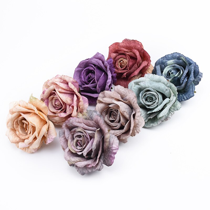 3 st heminredningstillbehör dekorativa blommor kransar rosor blomma vägg diy box brud handled blomma konstgjorda blommor