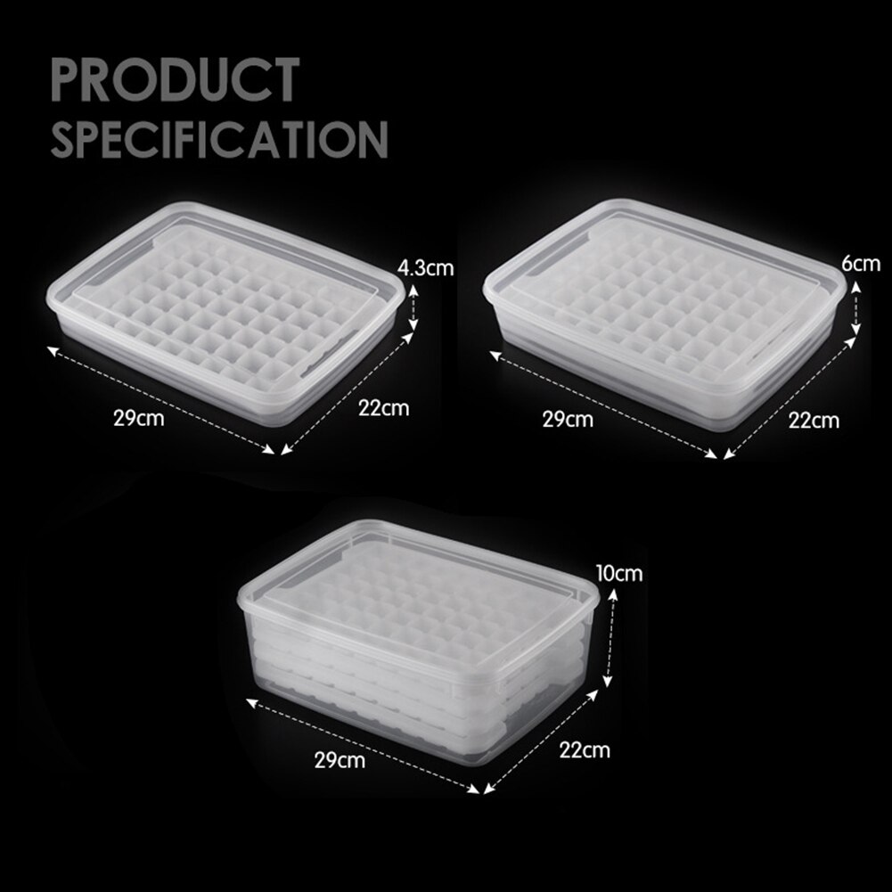 1/2/4-Layer Kitchen Bar Ice Cube Maker Tray Holder Mold Container Box with Lid Food Grade Safe Ice Cube Mold freezing food trays