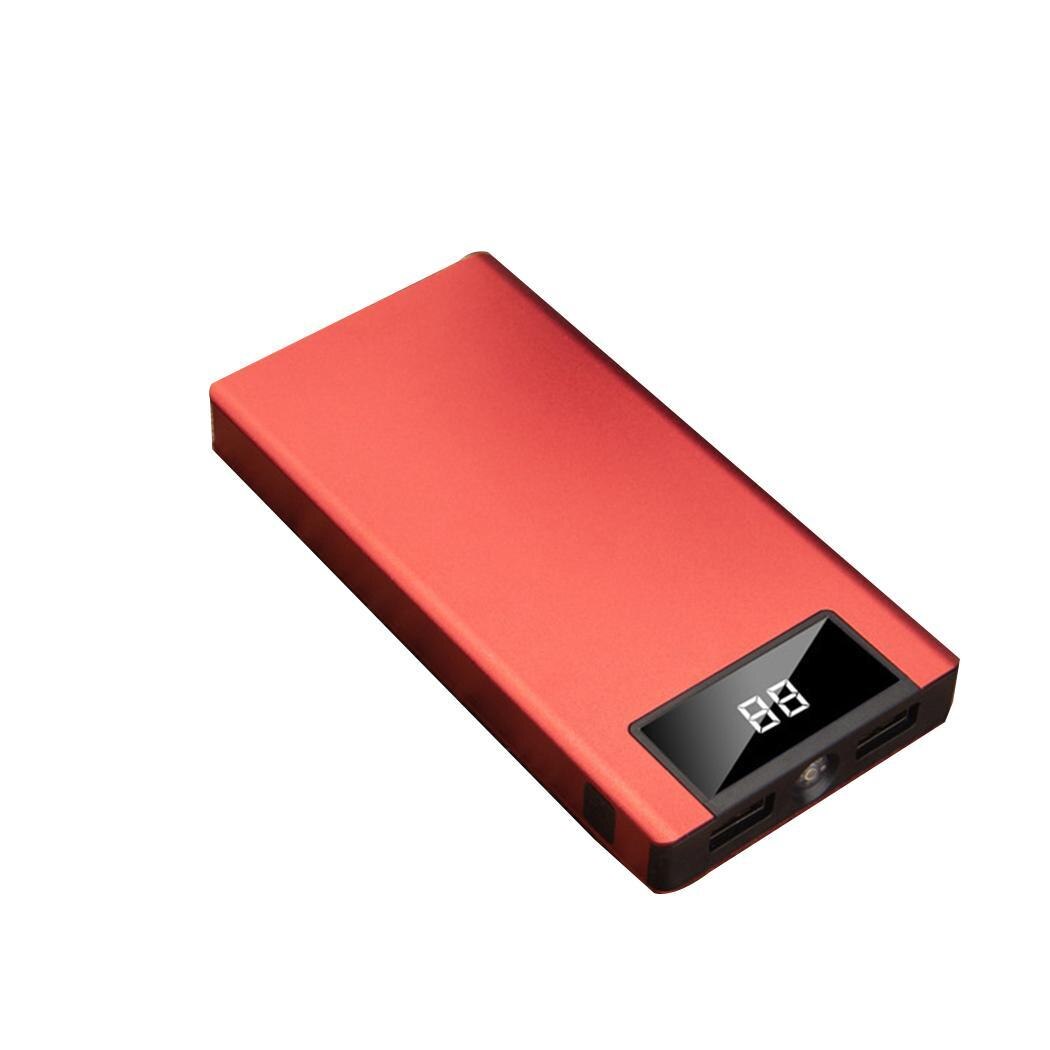 20000 mah batterie externe batterie externe pauvreté banque 2 USB LED Powerbank Portable chargeur de téléphone Portable pour Xiao mi mi iphone X: red