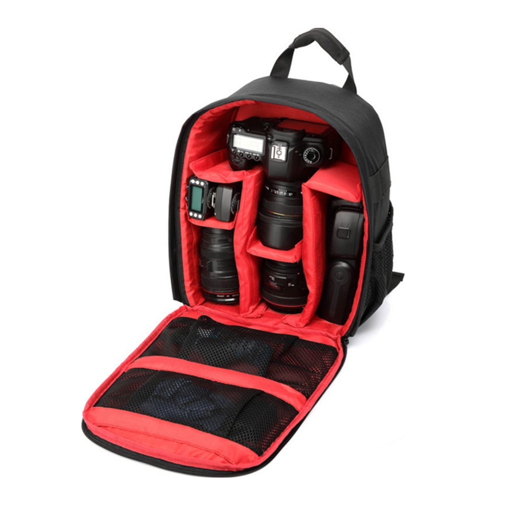 Andoer Multi-functional Camera Backpack Video Digital DSLR Bag Waterproof Outdoor Camera Bag Case for Nikon for Canon for sony: Red