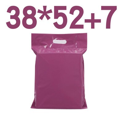 50pcs/lots Purple Tote Bag Express Bag Courier Bags Self-Seal Adhesive Thick Waterproof Plastic Poly Envelope Mailing Bags: Handle 38x52x7 cm