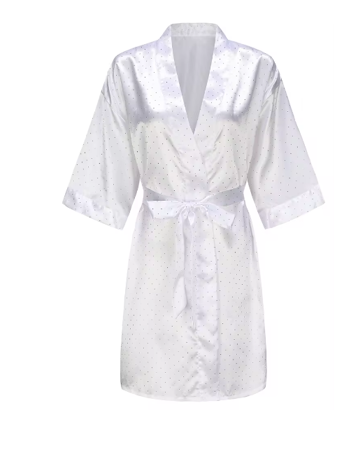 Brautkleid mit Diamanten Robe Luxus hochwertiger Bademantel Sexy Nachtwäsche Damen Robe Seidensatin Pyjamas Braut: XXL / Blau