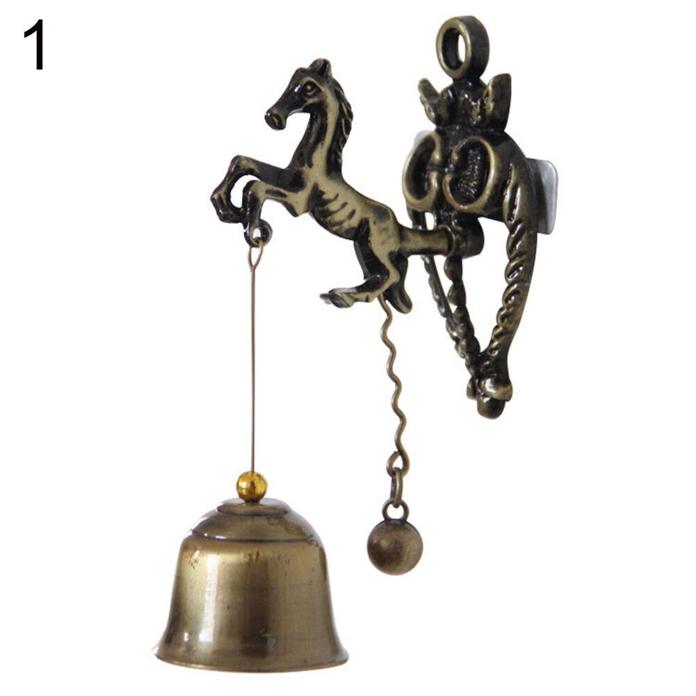 Vintage cheval éléphant hibou en forme de cloche sonnette Halloween porte suspendue décor sonnette porte accessoires déco maison: Horse