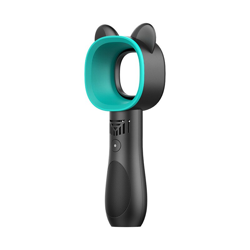 Mini Bladeless Fan Portable Hand held Cute Cat USB Rechargeable Cooling Fans 2000mAh Mute for Home Outdoor Ventilador Cooler: Black and Blue
