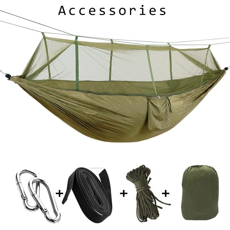 Mosquito Resistant Portable Hanging Tent Outdoor Camping Garden Hammock 1-2 Person Insect Net Strength Sleep Swing