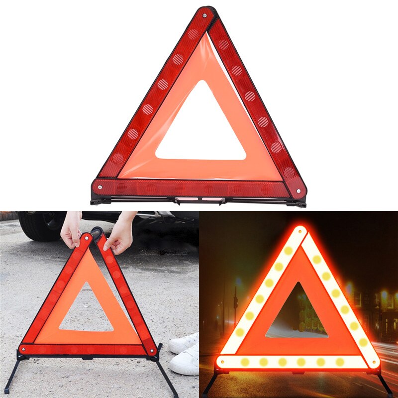 Foldable Car Vehicle Emergency Breakdown Warning Sign Triangle Stop Sign Reflective Road Safety Practical