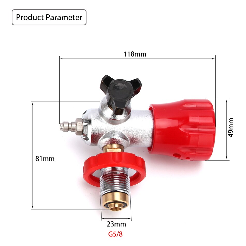 PCP Scuba Diving Valve CO2 Upgraded Filling Station for Carbon Fiber Cylinder Air Inflation to Small HPA Tank Refill Adapter