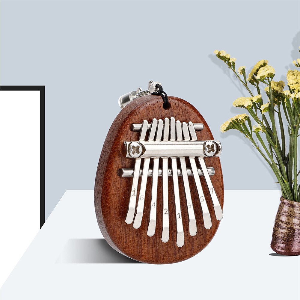 8 Keys Kids Adults Handheld Musical Instruments Tune Hammer Thumb Piano Mini Kalimba Portable Pendant Clear Sound Mahogany