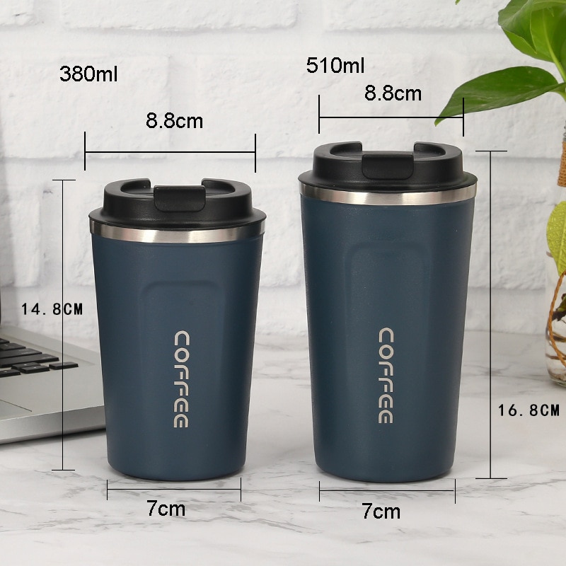 380/510ml 304 rostfria kaffemuggar tumblers kopp med lock vakuumisolering kaffe resemuggar bil termoskopp drickskopp