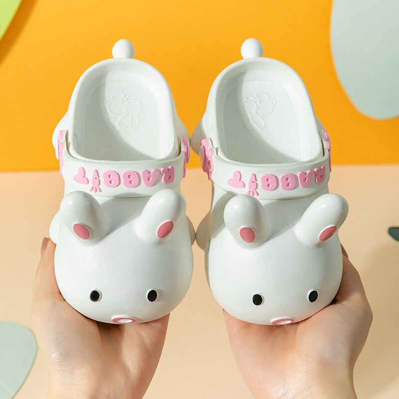 Pink Rabbit Sandals Children Summer Non-Slip Collision Avoidance Kids Clogs Indoor Home Slippers Baby Girls Shoes Boy Footwear