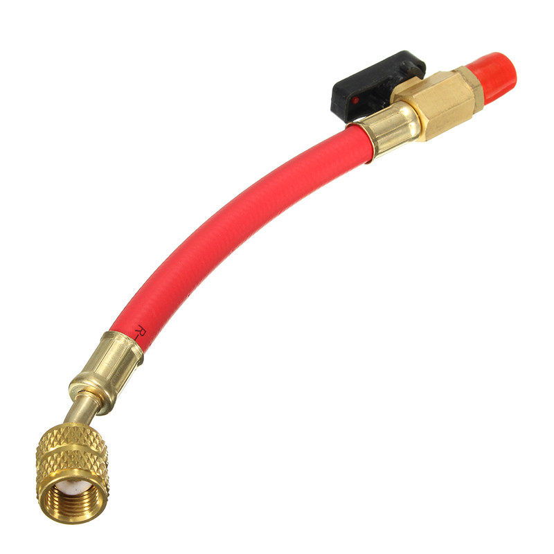 Juego de mangueras de manómetro de diagnóstico de coche, conjunto de herramientas de refrigeración, aire acondicionado, CA, 19cm, R134A, 800PSI: Red