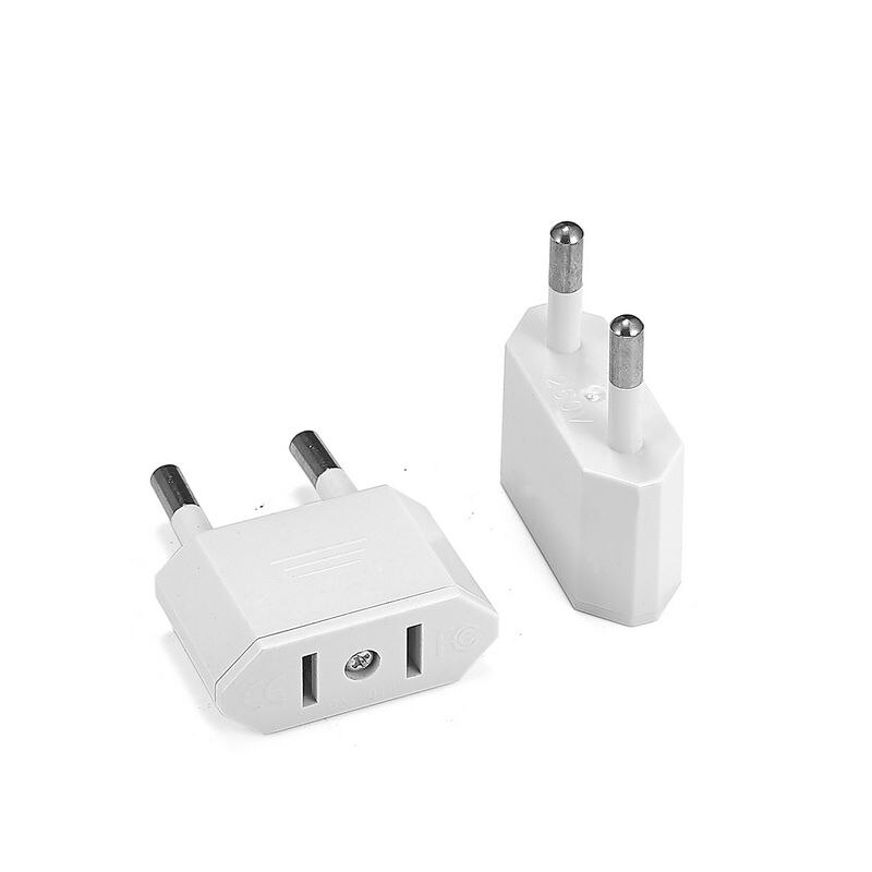 10 stuks eu-stekkeradapters 4.0mm amerikaanse, chinese, japanse naar eu, euro, europese reisstekkerconverter, oplader, stopcontact: Wit