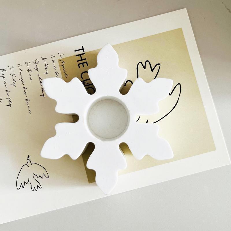 Snowflake Silicone Candle Holder Mold, Epoxy Casting Mold, 2-Cavity Tealight, Candle Holder