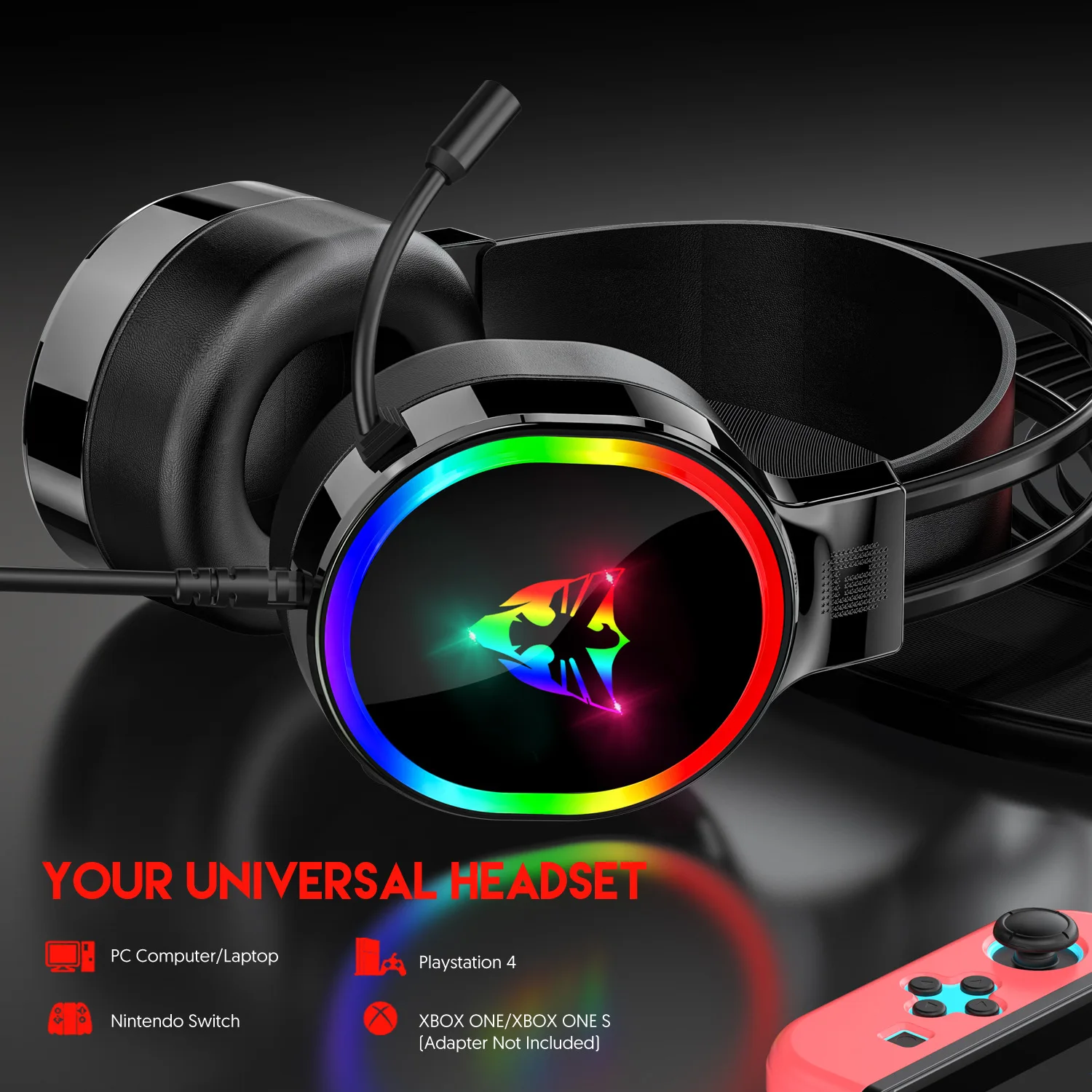 G607 Bedrade gamingheadset Neutraal 7.1-kanaals Esports-gefactureerd met microfoon voor meeslepende audio-ervaring