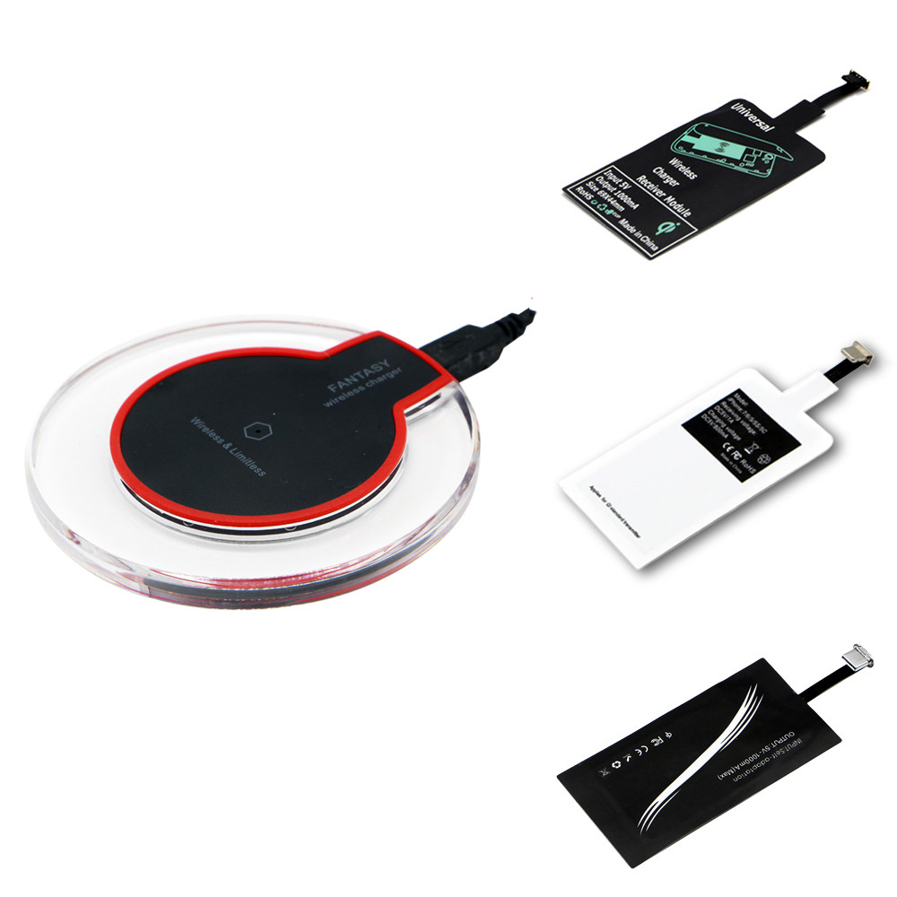 Qi Wireless Charging Kit Transmitter Charger Adapter Receptor Receiver Pad Coil Type-C Micro USB kit for iPhone Samsung Xiaomi H