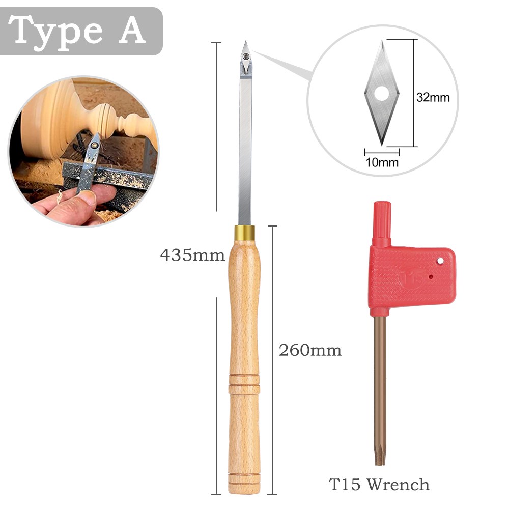 Herramienta de torneado de madera HAMPTON herramienta de torno de carpintería con inserto de carburo rugoso acabado de cuello de cisne herramientas de hueco: Negro