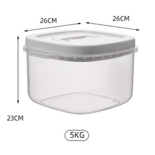 Transparent Rice Bucket Insect-proof Moisture-proof Sealed Flour Storage Containers Kitchen Grains Pet Dog Food Storage Box: 5KG