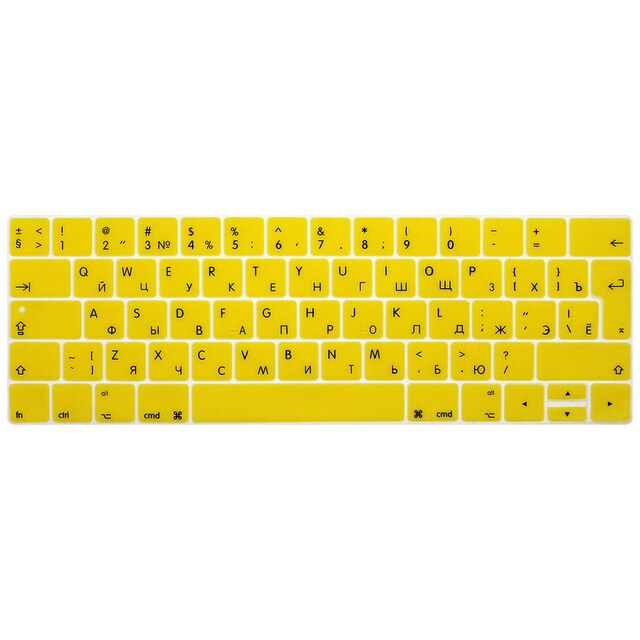 Rosja rosyjski list TouchBar nakładka na klawiaturę dla Macbook Pro 13 15 A1706 A1989/A1707 A1990 2018 2019 Multi touch bar: Yellow