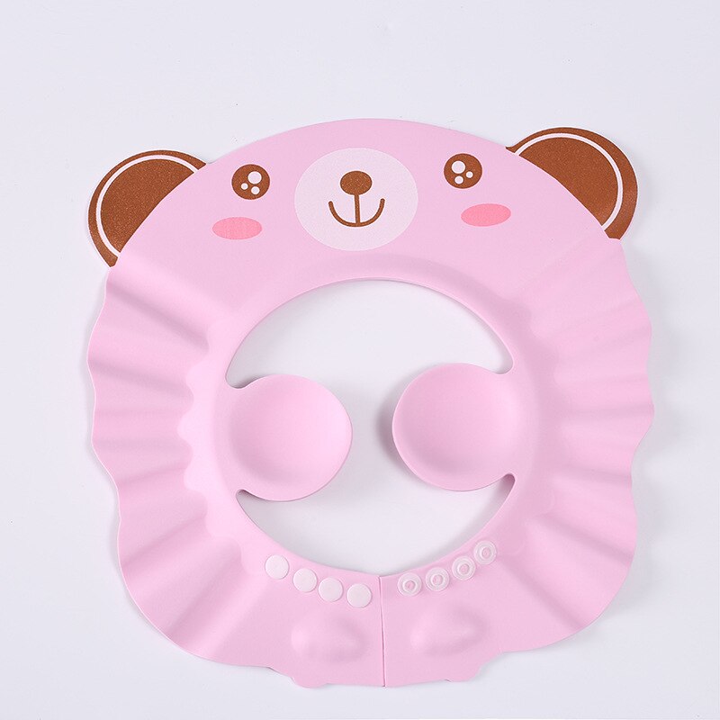 Baby Shampoo Cap For 0-3 Years Child Ear Protection Kids Bath Accessories Waterproof Adjustable EVA Material Animal Pattern Type: Pink