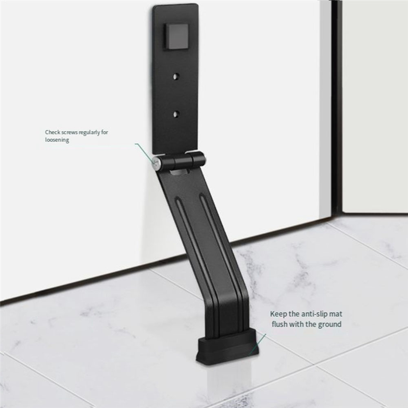 A69efoldable Door Stopper Heavy Duty Door Stops Holder Anti-Theft Door Fixer Bathroom Door Self-Adhesive Door Buffer Durable Whi: Default Title