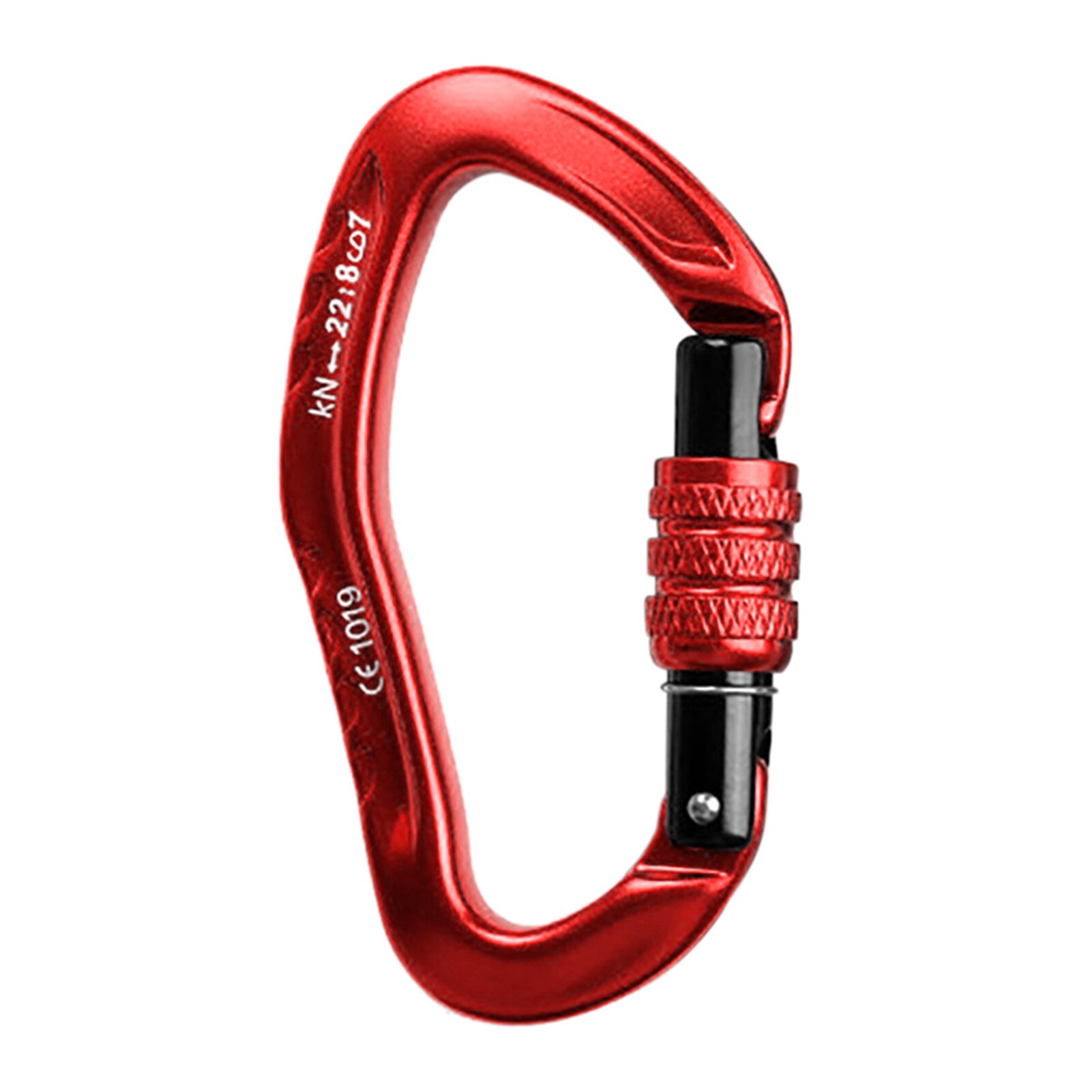 22KN D-Shaped Carabiner Lock Heavy Duty Aluminum Alloy Carabiner Spring-Loaded Gate Buckle Survival Equipment Lock Buckle: Screw Red