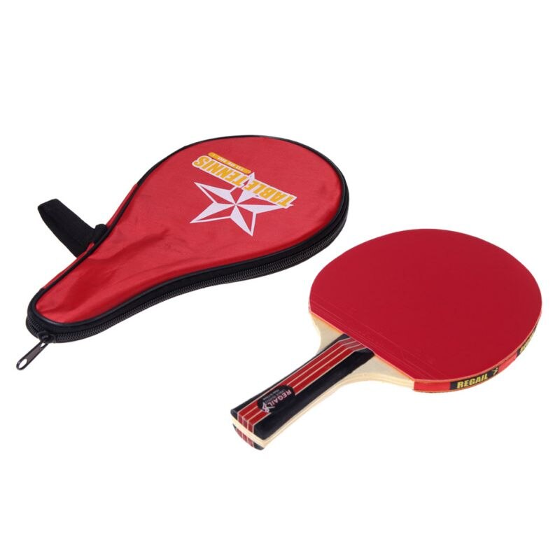 Raquetes de tênis de mesa punho longo agitar mão raquete de tênis de mesa ping pong paddle + água dichte bolsa rode 1 peça: Vermelho