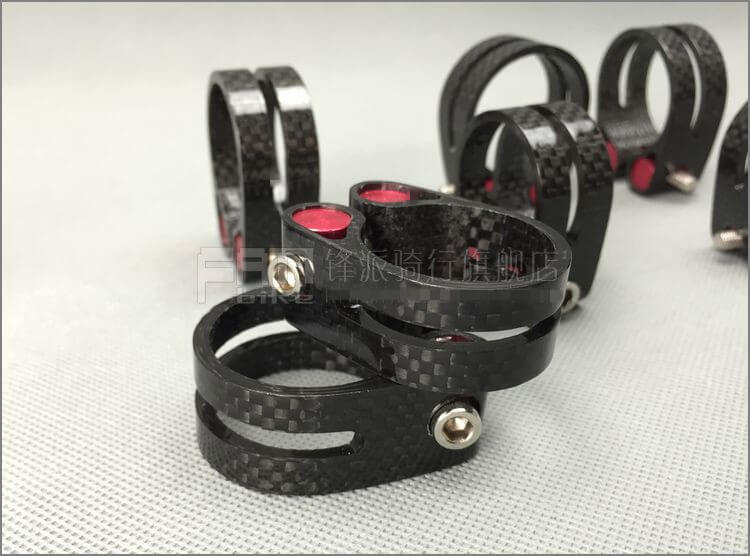TOSEEK 27.2/30.8/31,6mm Fahrrad Sattelstütze Klemme Fahrrad 3K Kohlenstoff Faser Schloss Sitzrohr Klemme Berg rennrad Schwarz Sattelstütze Klemme
