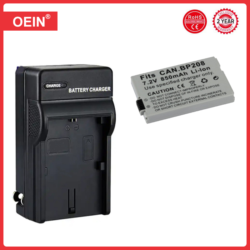 4Pcs 850mAh BP-208 BP 208 Rechargeable Battery for Canon DC10 19 DC20 DC21 DC22 DC40 DC50 DC51 DC95 DC100 DC200 201 210 211: RED