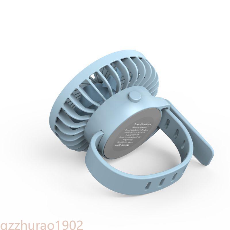 Cute 3 Gears Adjustable Wrist Watch Fan Portable Bladeless USB Rechargeable Air Cooling Summer Personal Fan for Student: Default Title