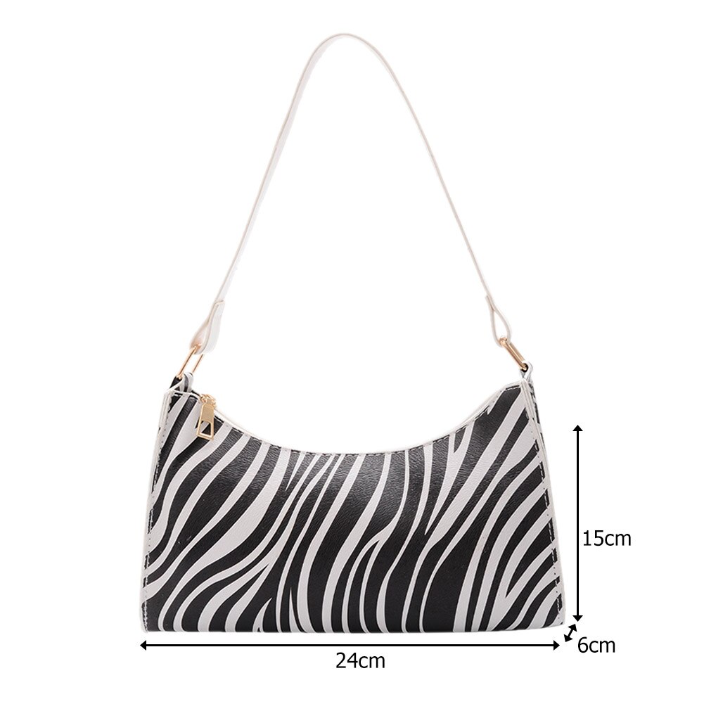 Ebene Zebra Kuh aufbringen Tote Taschen Frauen Kupplung Handtaschen lässig PU Leder Weibliche Unterarm Schulter Bote Tasche