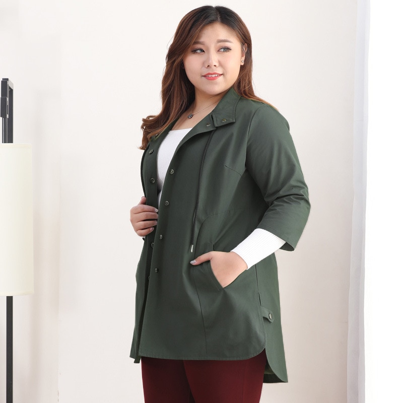 Grande taille 10XL 9XL 8XL - 4XL femmes longs Trench manteaux manteau décontracté femmes pardessus bureau dame grandes tailles vêtements pour Femme