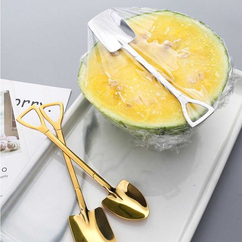 Cuillère à pastèque en acier inoxydable, cuillère à glace, pelle à Melon, cuillère à café, vaisselle d'été avec boîte
