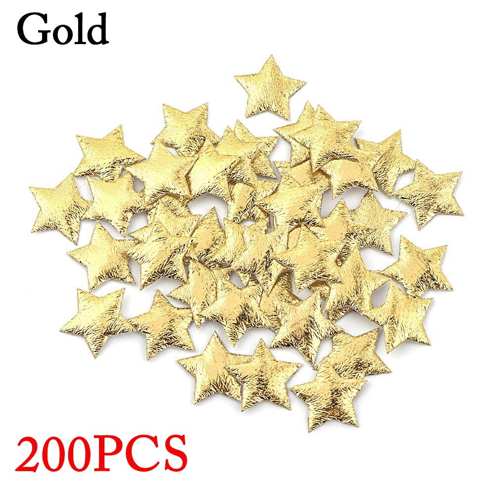 100/200 Stks/pak 2Cm Goud Zilver Schuim Stof Sterren Embellishments Sieraden Materiaal Diy Ambachten Wedding Party Home Decor levert: 200pcs gold