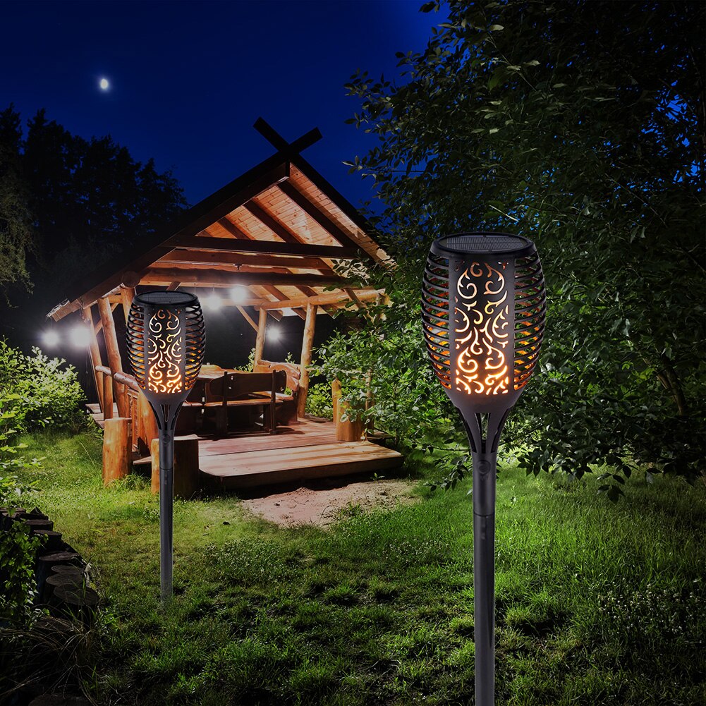 LED Solar Flame Light Outdoor Torch Lamp Flickering Waterproof Garden Decoration Landscape Lawn Lamp Path Lighting Spotlight