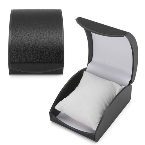 Caja de reloj de lujo, estuche de exposición, para joyería, pulsera, soporte de cuero de imitación, WXTE: 2S40489-BK