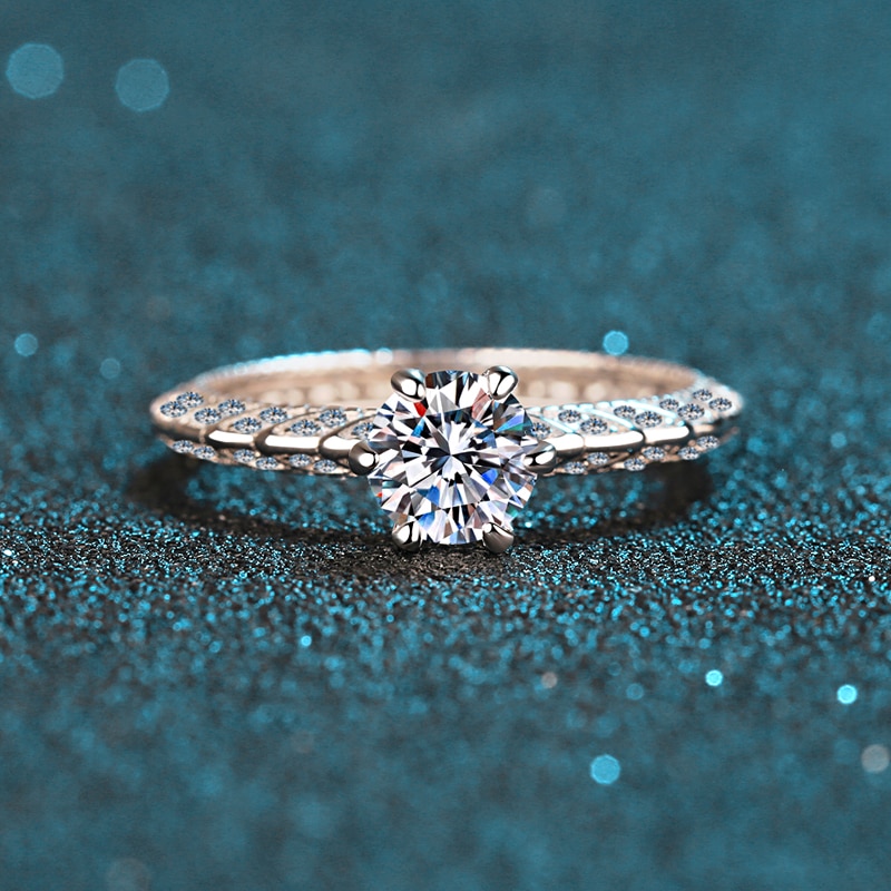inbeaut Women Wedding Ring 925 Sterling Silver Pass Diamond Test Excellent Cut 0.8 ct D Color Moissanite Rings Trendy Jewelry