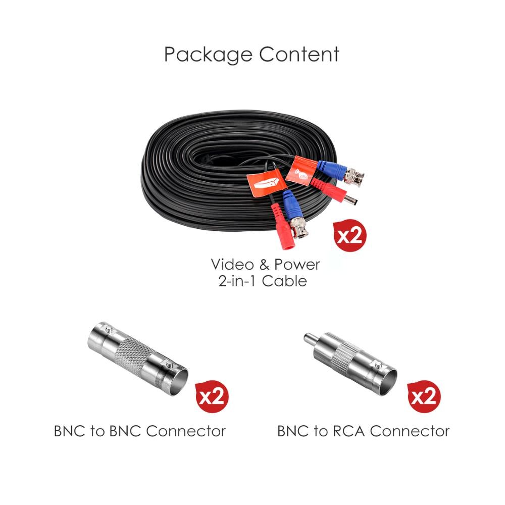 ZOSI-câble d'alimentation pour vidéosurveillance 18M 30M, connecteur BNC DC pour caméra DVR, accessoires pour système de sécurité noir