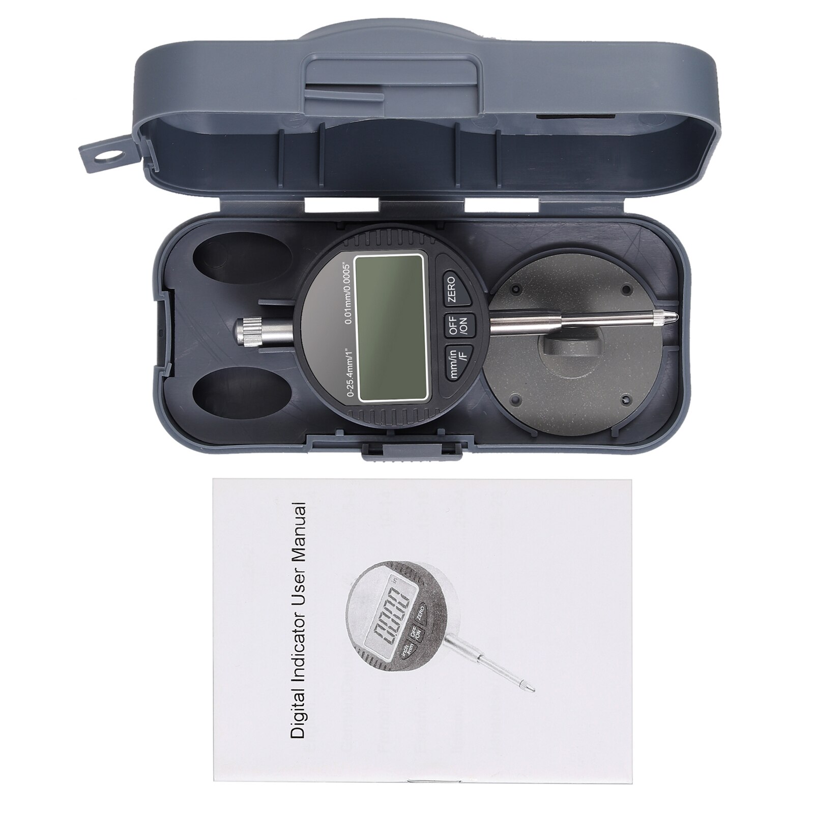 DTI Digital Dial Indicator 0.01/0.0005&#39;&#39;/1/128” Digital Probe Indicator Fractions/Inch/Metric Dial Test Electronic Gauge 0-1&#39;&#39;: Default Title