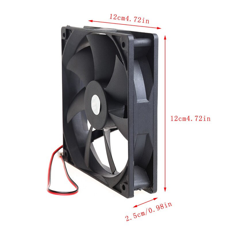 Ventilador enfriador de ordenador de 12V de 2 pines pequeño 120mm x 120mm x 25mm sistema de caja ventilador de refrigeración hidráulico para disipador térmico de ordenador