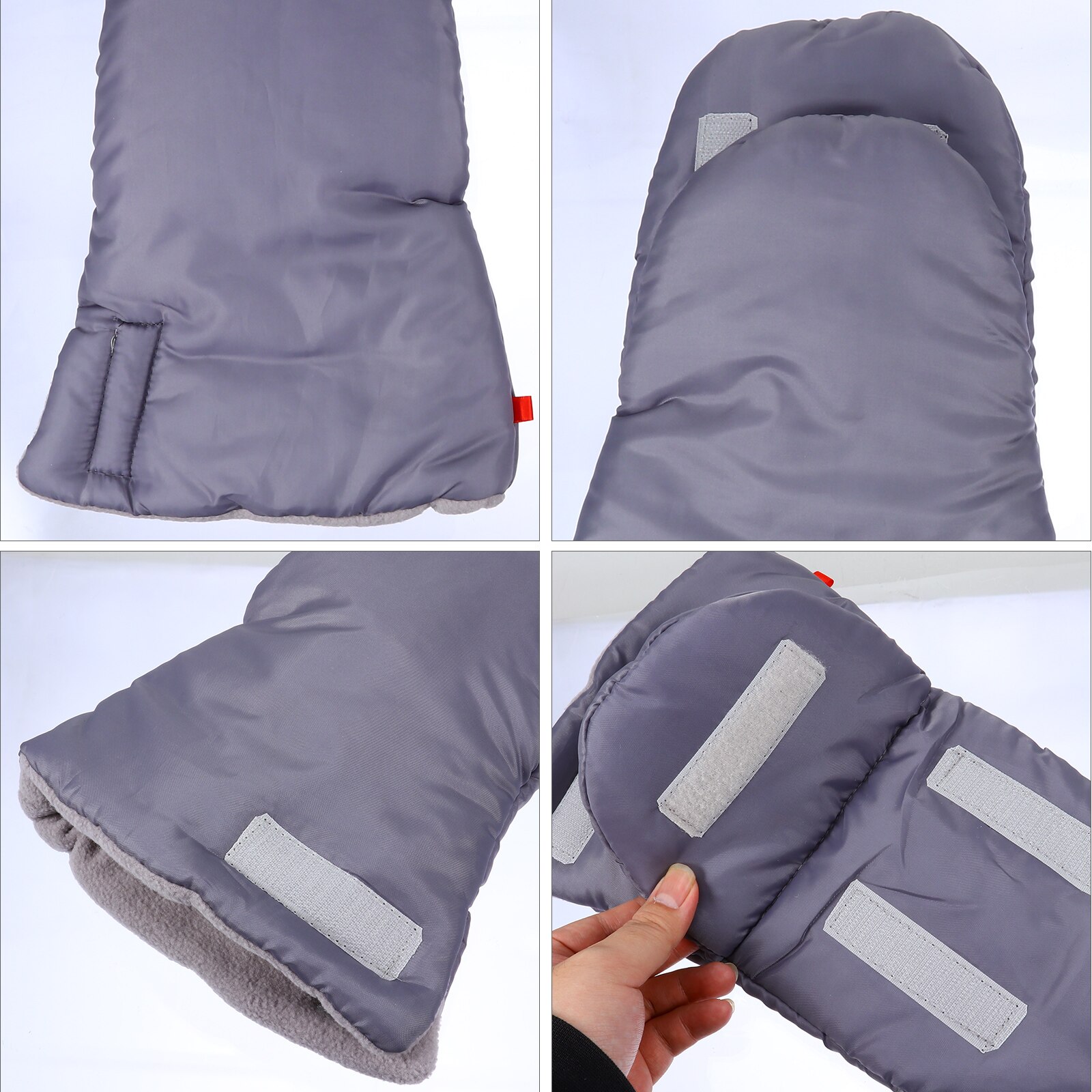 1 Pair Outdoor Warm Gloves Windproof Golf Cart Gloves Thickened Pushchair Hand Warmers (Grey)