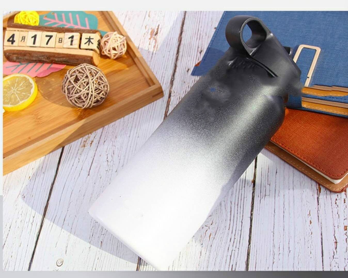 7 kleuren Kleurrijke Geïsoleerde Rvs Water Flessen 18 OZ/32 OZ/40 OZ Brede Mond met thermoskan Sport Deksels: 40oz / Black and white