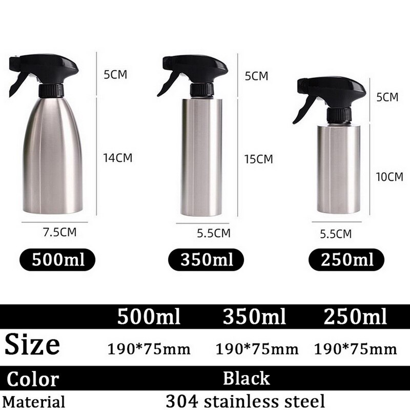 Stainless Steel Kitchen Oil Spray Bottle Olive Oil Sprayer For BBQ Cooking Stainless Steel Container Spray Spray Bottle