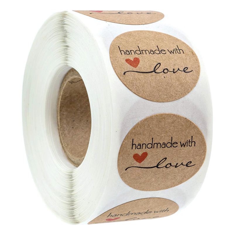 100-500 Uds. Papel Kraft Vintage hecho a mano con pegatinas de amor álbum de recortes papelería etiquetas adhesivas gracias por los pegatinas: Gris oscuro